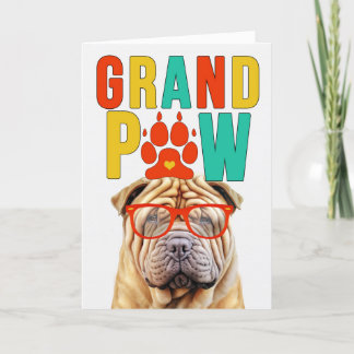 GrandPAW Shar Pei GrandDOG Grandparents Day Holiday Card