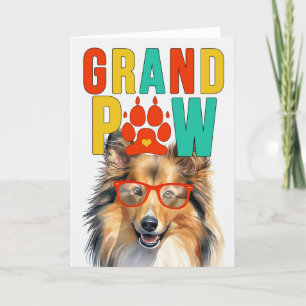 GrandPAW Shetland GrandDOG Grandparents Day Holiday Card