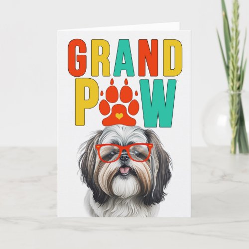 GrandPAW Shih Tzu GrandDOG Grandparents Day Holiday Card