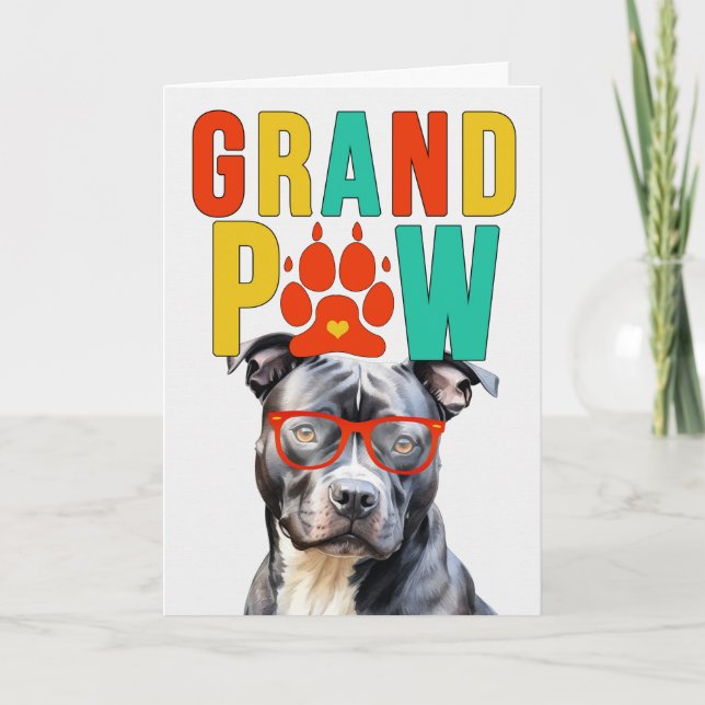 GrandPAW Staffordshire GrandDOG Grandparents Day Holiday Card (Front)