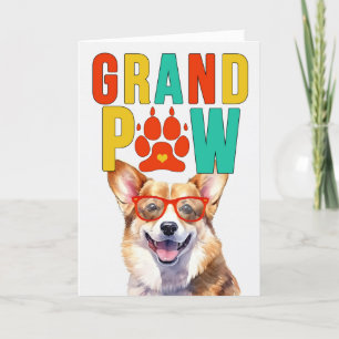 GrandPAW Welsh Corgi GrandDOG Grandparents Day Holiday Card