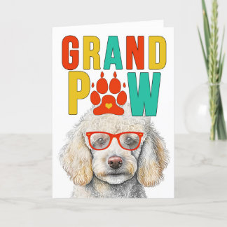 GrandPAW White Poodle GrandDOG Grandparents Day Holiday Card
