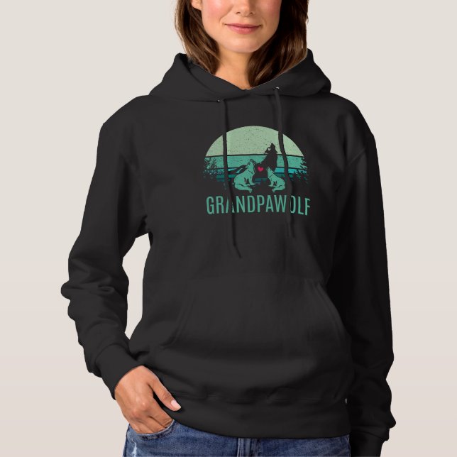 grandpawolf for  dad Grandpa wolf & wolves Fathers Hoodie (Front)