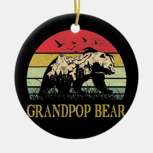 Grandpop Bear Vintage Fathers Day  Ceramic Ornament