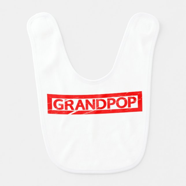 Grandpop Stamp Baby Bib (Front)