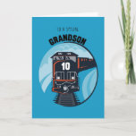 Grandson 10th Birthday Train, Little Boy, Blue Card<br><div class="desc">Boys love trains and it will be a great surprise for your Grandson to receive this beautiful train on his 10th Birthday. Remind him once again how important he is for you while he's turning ten,  and let him know you are happy to share his special day with him.</div>