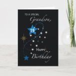Grandson 19th Birthday Star Inspirational Black Card<br><div class="desc">For the upcoming 19th birthday celebration for your dearest grandson you can choose to give him this card to greet him a happy birthday. The inside shares an inspirational birthday message for him. Get him this card now!</div>