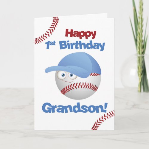 Grandson 1st Birthday, Baseball Theme
