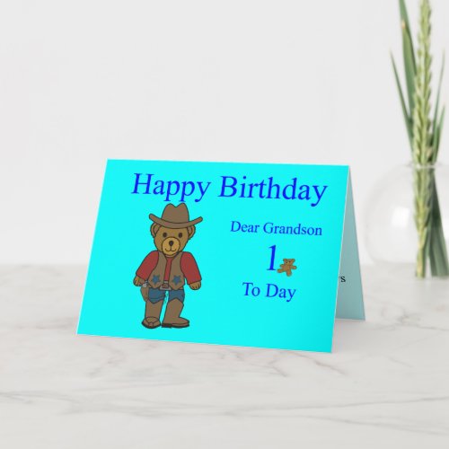 Grandson 1st Birthday Card