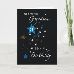 Grandson 21st Birthday Inspirational Stars Card