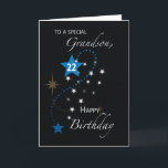Grandson 22nd Birthday Star Inspirational Black Card<br><div class="desc">Now that your grandson’s 22nd birthday celebration is nearing then you should be already preparing to join in the celebration. This card would be the best possible card you could give him if you want to share an inspirational birthday message.</div>