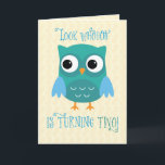 Grandson 2nd Birthday, Owl, Blue, Green Card<br><div class="desc">Blue and green cute cartoon owl is the wise one to know that your grandson is turning two! Wish him a happy 2nd birthday with this fun bird card!</div>