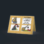 Grandson 2nd Birthday Personalize Name Trucks Card<br><div class="desc">These trucks are filled with action and will be loved by your grandson on his 2nd birthday! Celebrate with him and let him know that you DIG him by adding his name on the front!</div>