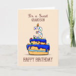 Grandson 3rd Birthday, 3 on Sweet Blue Cake Card<br><div class="desc">Surprise your sweet grandson on his third birthday with this sweet blue icing cake covered with colorful candies. Greet him a happy 3rd birthday with this card today.</div>