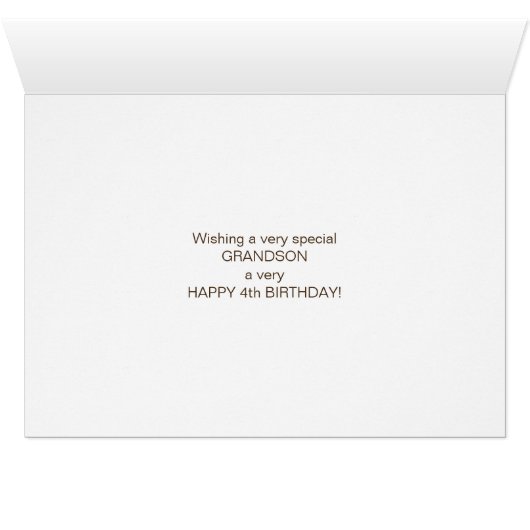 Grandson 4th Birthday Yellow Excavator Add Name (Inside Horizontal (Bottom))