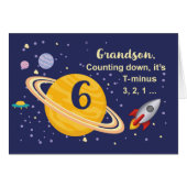 Grandson 6th Birthday Planets in Outer Space (Front Horizontal)