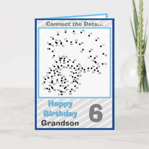 Grandson 6th Birthday Puzzle Card