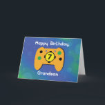 Grandson 7 Year Old Birthday Gamer Controller Card<br><div class="desc">Video games are his favorite past time and this card was designed for kids just like you grandson. The front features a game controller with the number “7” on the center of it indicating the age of your grandson once he celebrate his birthday soon.</div>
