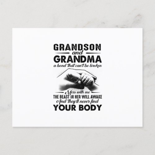 Grandson and grandma bond that cant be broken gift announcement postcard