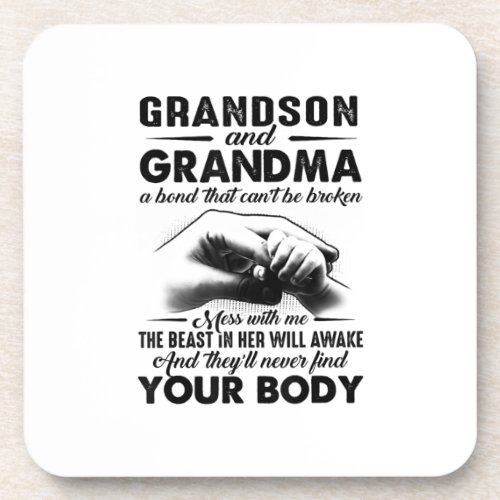 Grandson and grandma bond that cant be broken gift beverage coaster