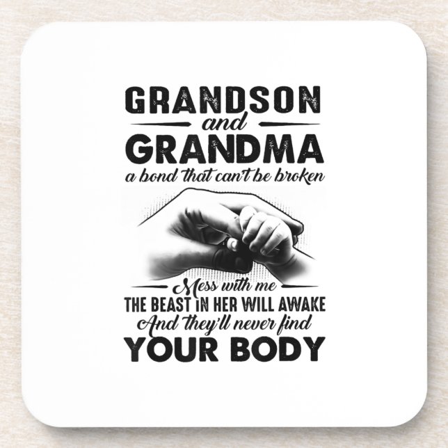 Grandson and grandma bond that cant be broken gift beverage coaster (Front)