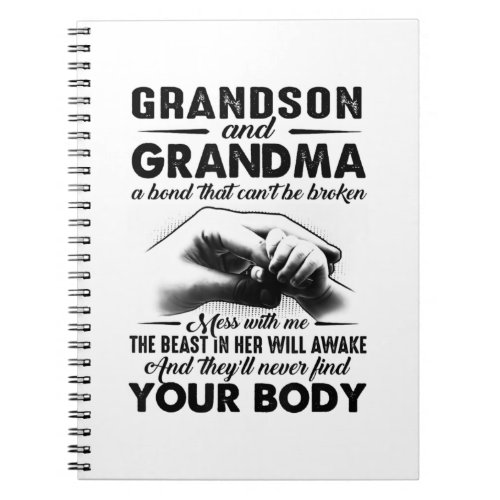 Grandson and grandma bond that cant be broken gift notebook