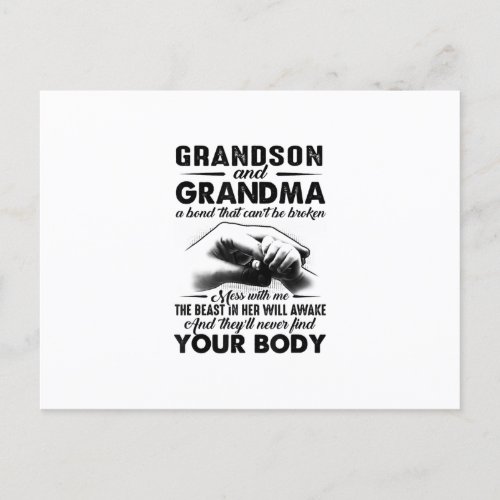 Grandson and grandma bond that cant be broken gift postcard