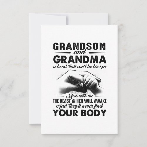 Grandson and grandma bond that cant be broken gift RSVP card