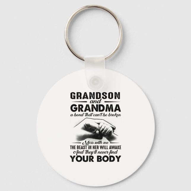 Grandson and grandma bond that cant be broken keychain (Front)