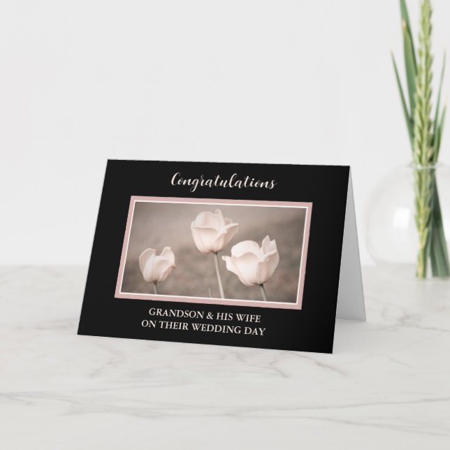 Grandson and His Wife Wedding Day Congratulations Card (Front)