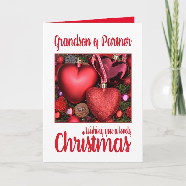 Grandson and Partner Lovely Christmas card (Front)
