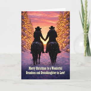 Grandson and Wife Granddaughter in Law Christmas Card
