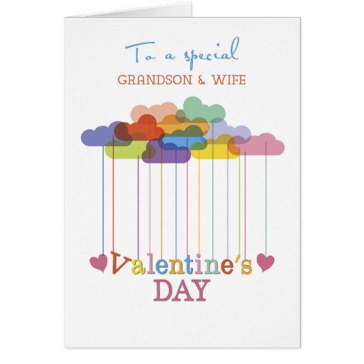 Grandson and Wife Valentine Rainbow Clouds (Front)