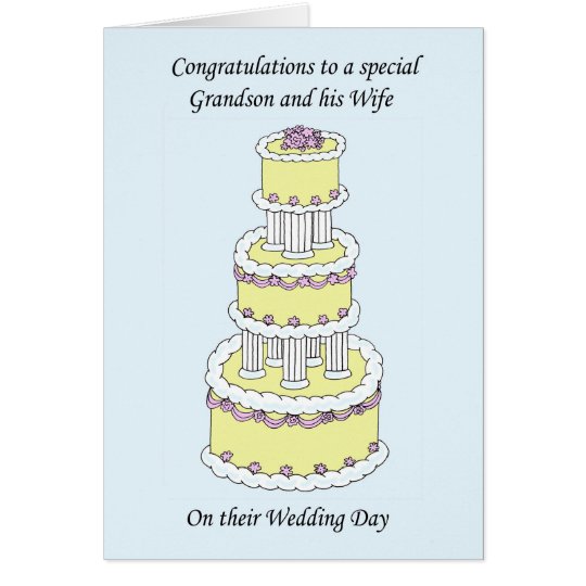 Grandson and Wife Wedding Day Congratulations Card | Zazzle.com