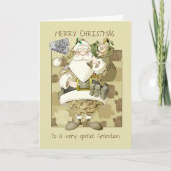 Grandson  Armed Forces Military Christmas Greeting Holiday Card by moonlake at Zazzle