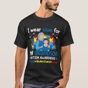 Grandson Autism Accept Understand Love Grandpa Sup T-Shirt