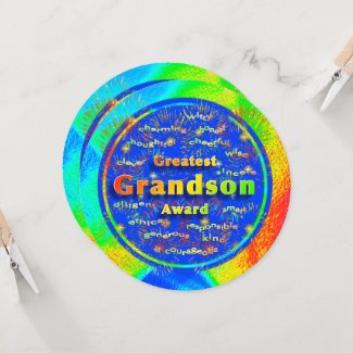 Grandson Award Birthday Fireworks Card