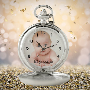 Grandson baby photo grandfather grandmother pocket watch