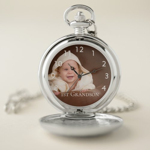 Grandson baby photo grandfather grandmother pocket watch