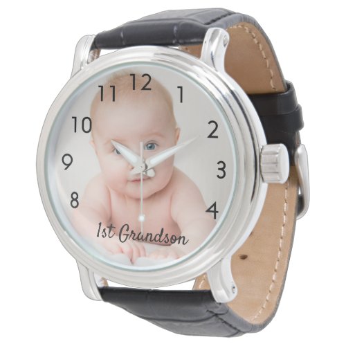 Grandson baby photo grandfather watch