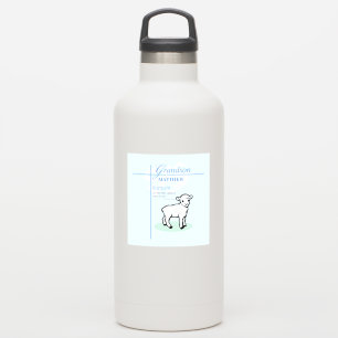 Grandson Baptism Blue Boy Lamb Personalized Sticker
