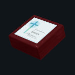 Grandson Baptism Blue Lace Personalized Gift Box<br><div class="desc">This beautiful gift item is a great choice for your Grandson on his Baptism.</div>