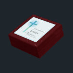 Grandson Baptism Blue Lace Personalized Gift Box<br><div class="desc">This beautiful gift item is a great choice for your Grandson on his Baptism.</div>