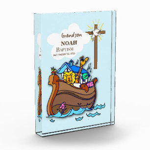 Grandson Baptism Noah's Ark Personalized Acrylic Award
