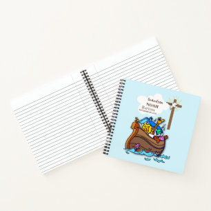 Grandson Baptism Noah's Ark Personalized Notebook