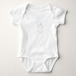 Grandson Baptism Suit on Baby Blue Personalized Baby Bodysuit