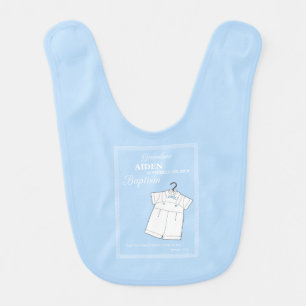 Grandson Baptism Suit on Baby Blue Personalized Bib