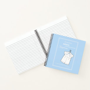 Grandson Baptism Suit on Baby Blue Personalized Notebook