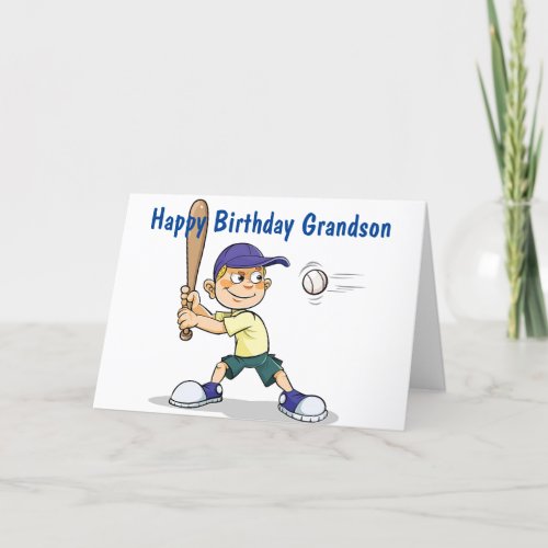 GRANDSON BATTER UPHAVE A HAPPY BIRTHDAY CARD