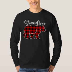 Grandson Bear Red Plaid Best Matching Family T-Shirt